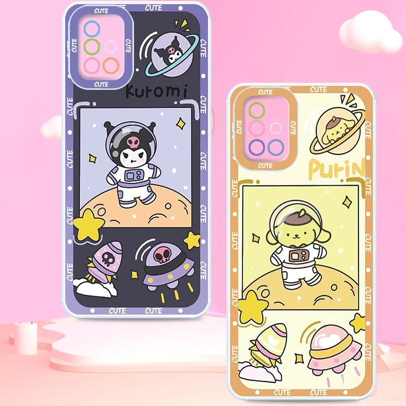 Caixa transparente do telefone dos desenhos animados para Samsung, Sanrio Kuromi, olhos de anjo, A73, A72, A71, A53, A52, A51, A33, A32, A23, A22, A13, A12