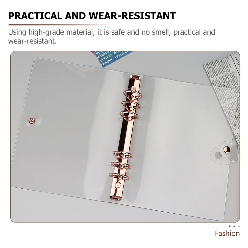 Arkusze do segregatorów w kolorze różowego złota Śliczny notatnik Klipsy budżetowe Przezroczysta okładka notatnika Materiały dla studentów Podręcznik z luźnymi kartkami