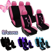 Fundas universales para coche, protección para asientos de coche para hombres y mujeres, fundas para asientos de coche con bordado de mariposa, se adapta a la mayoría de los asientos de coche con estilo