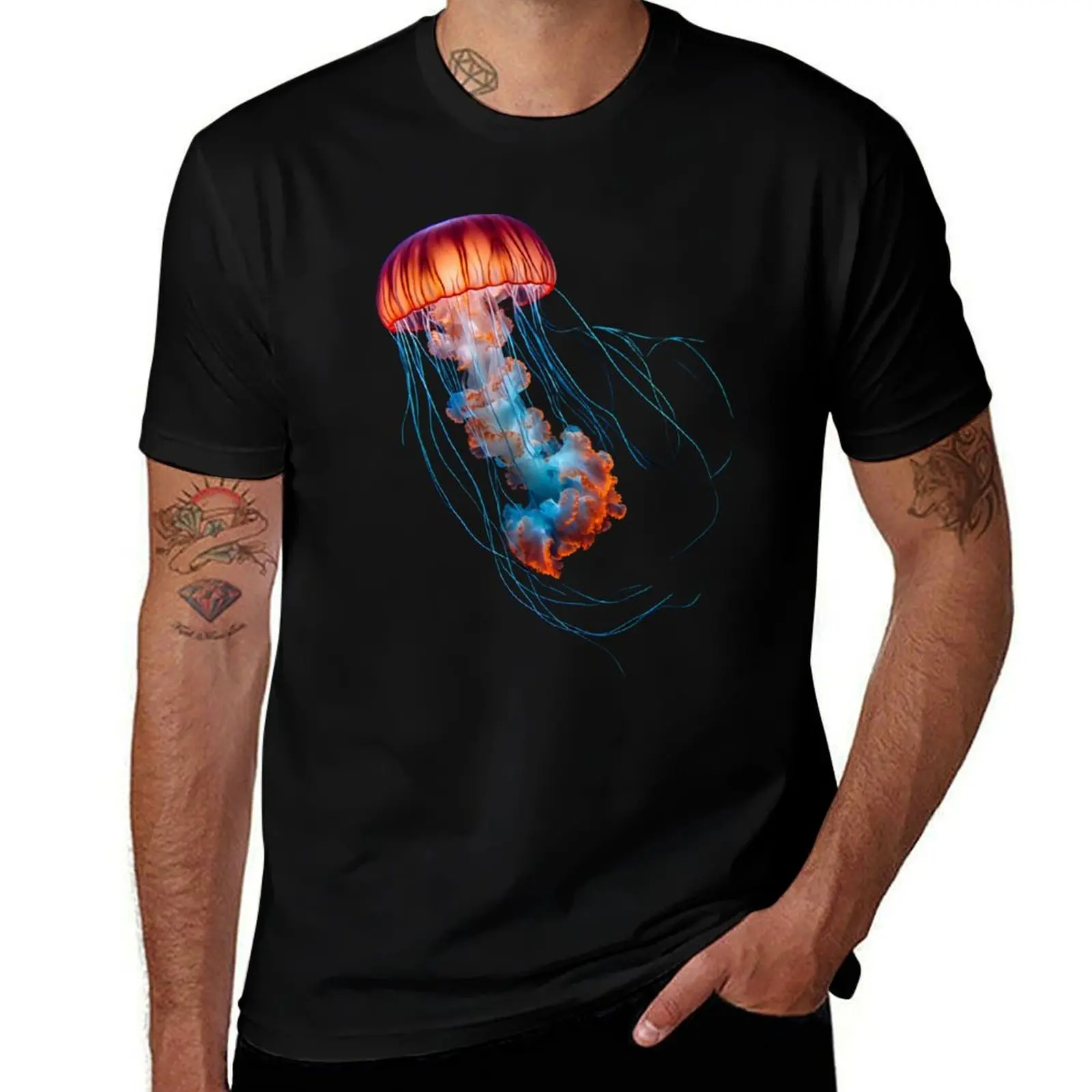 

Glowing Jellyfish – Luminous Deep Sea Ocean Art T-Shirt custom t-shirts graphic shirts funny gifts mens fashion