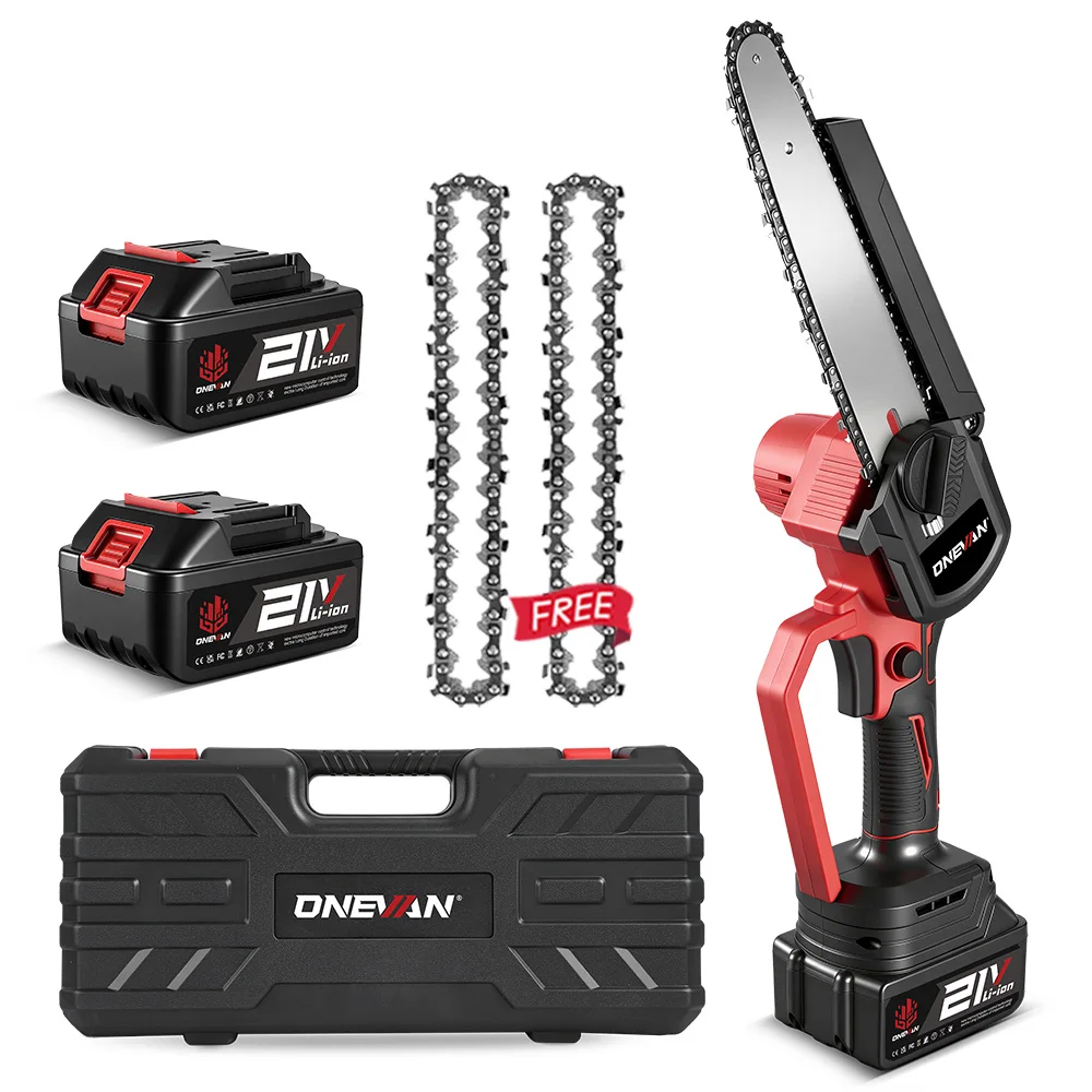 ONEVAN Bürstenlosen 8 Zoll Elektrische Säge Automatische Öler Handheld Garten Beschneiden Kettensäge Holzbearbeitung Werkzeug Für Makita 18V Batterie pin