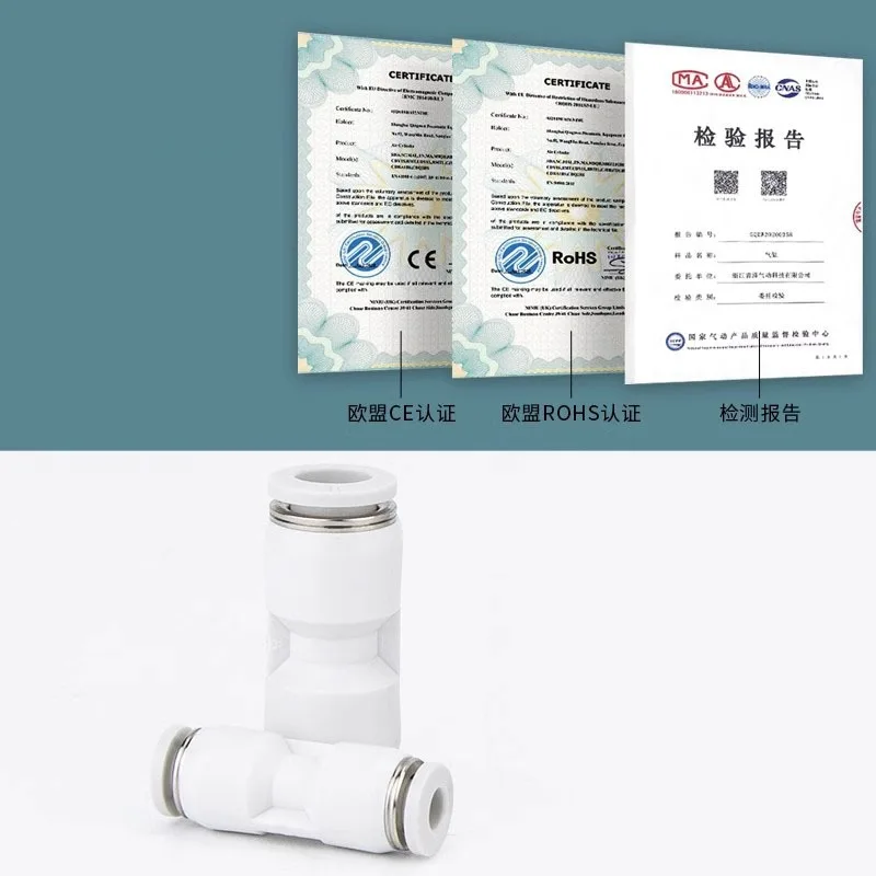 Pneumatic Quick Connectors Air Hose Fittings PU Better Quality Push Into Hose 4mm 6mm 8mm 10mm 12mm White Connector Pipe Adapter