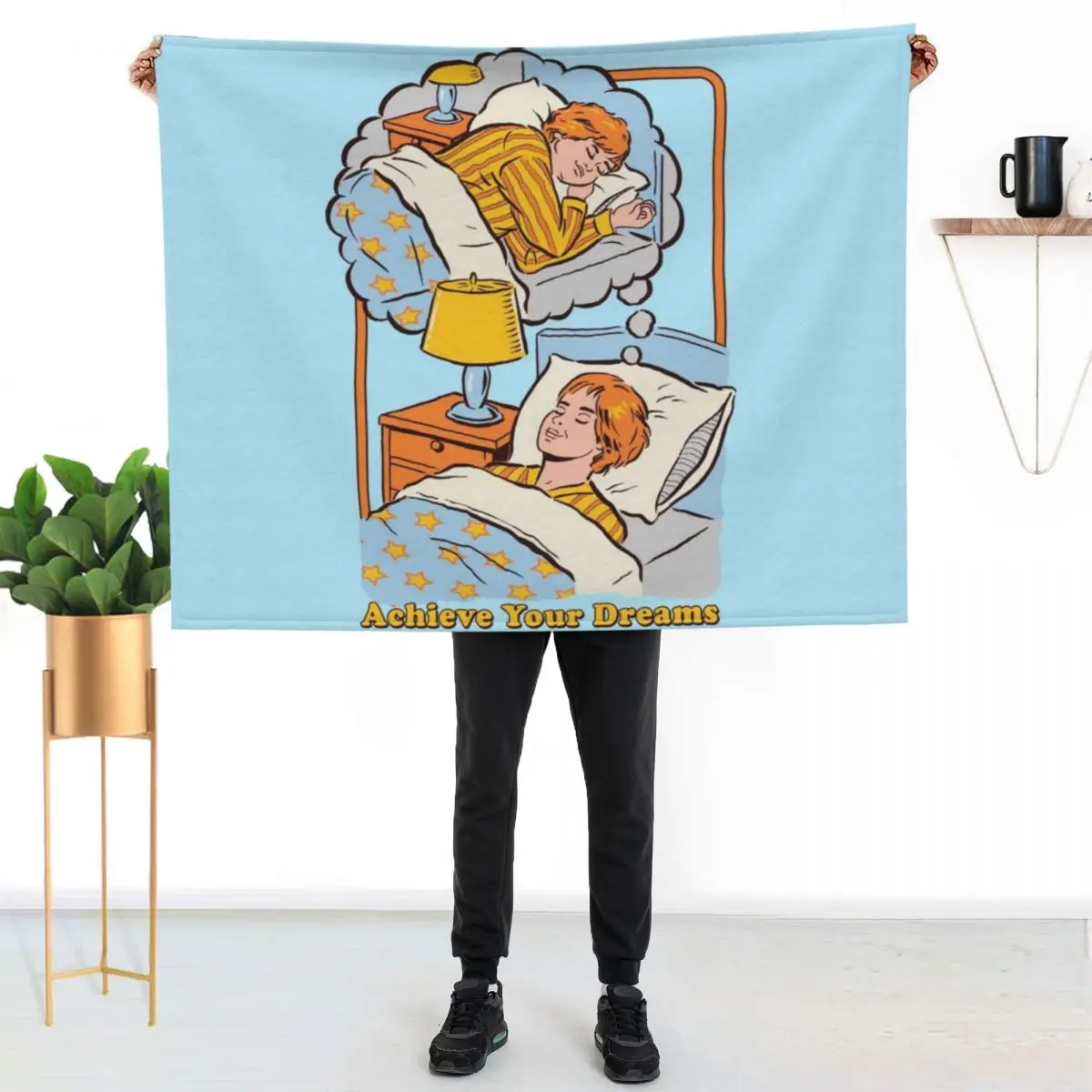 Achieve Your Dreams Throw Blanket Weighted blankets and throws Soft Beds Bed covers Plaid Hair Blankets