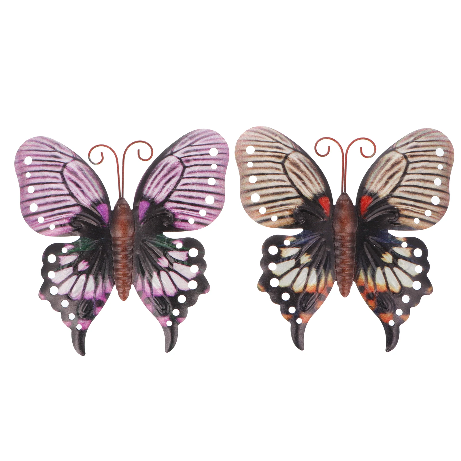

2 Pcs Wrought Iron Butterfly Decorations Large Insect Wall Rustic Hanging Butterflies Ornaments Metal