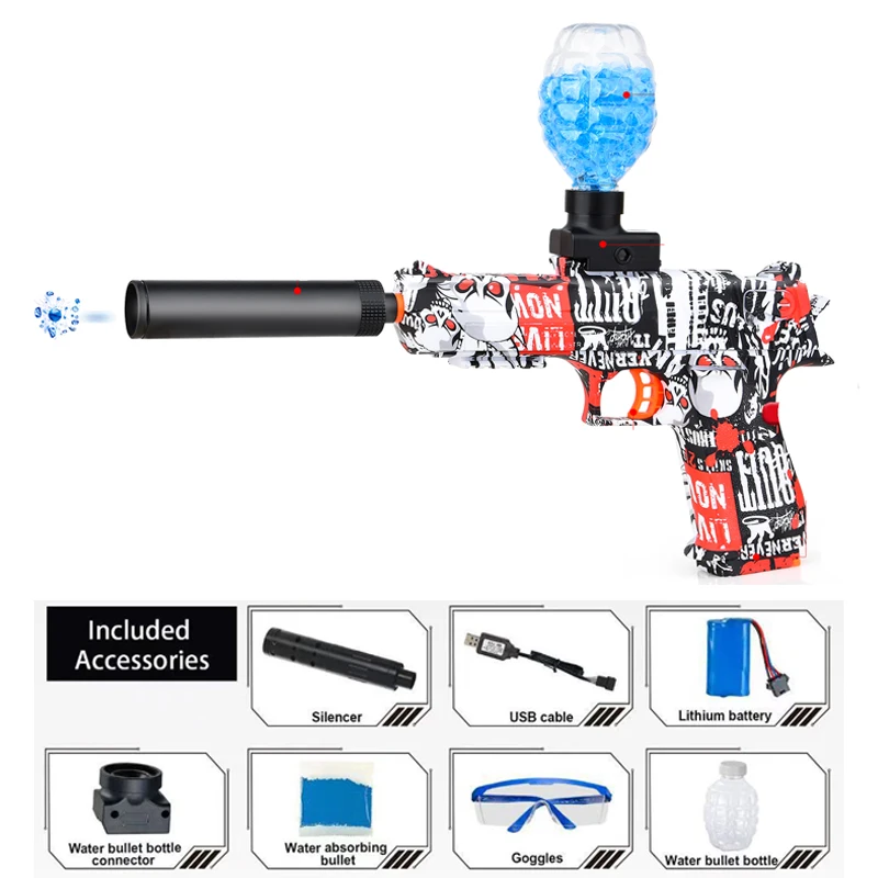 Zabawka do zabawy na świeżym powietrzu Elektryczny pistolet żelowy Piłka wodna Pistolety na pociski Letnia gra Strzelanie wodą Interaktywna gra imprezowa Dzieci Prezent dla dorosłych