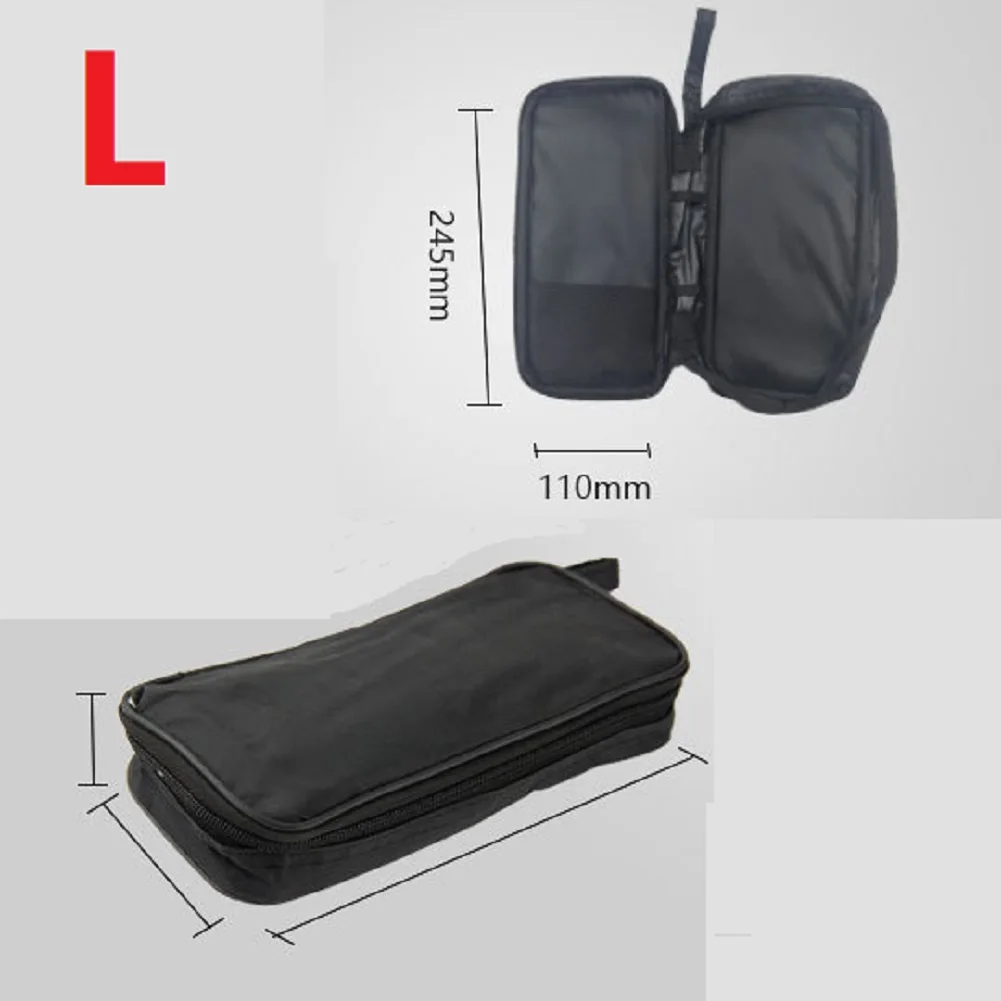 Imagem -06 - Nylon Bolsa para Multímetro Digital Mini Ferramentas Caixas de Armazenamento Preto Impermeável Acessórios Organização Case Ferramenta Bolsa s m l