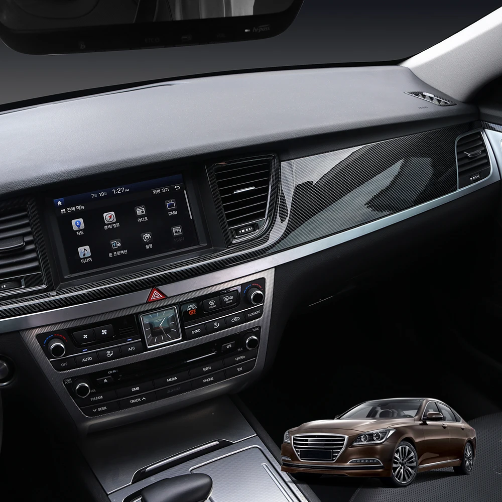 

For Genesis G80 DH 2015-2020 Carbon Fiber ABS Dashboard Outlet Cover Trim Accessories Car Tuning Parts LHD