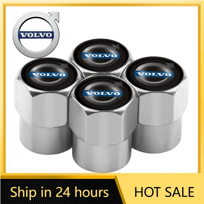 

2026 Новинка для эмблем Volvo, 4 шт., автомобильные значки, колпачки для штока клапана колес, автомобильные аксессуары для Volvo XC90 XC60 C30 S60 C70 XC
