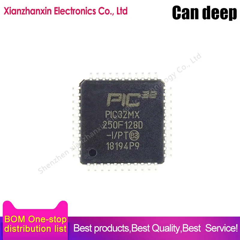 

1pcs/lot PIC32MX250F128D-I/PT PIC32MX250F128D 250F128D TQFP-44 32-bit microcontroller chip