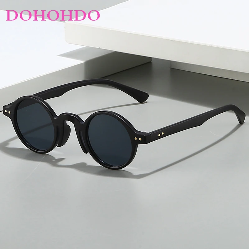 

Retro Brand Designer Mens Sunglasses Luxury Rice Nail Small Round Frame Sun Glasses Women Summer Traveling Drive Eyewear UV400