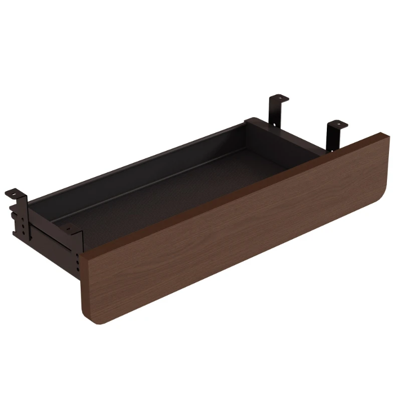 منظم تخزين من الخشب الصلب ذو درج مخفي تحت المكتب لمكتب الكمبيوتر، صينية إضافية خفية قابلة للسحب، خزانة مكتبية غير مرئية