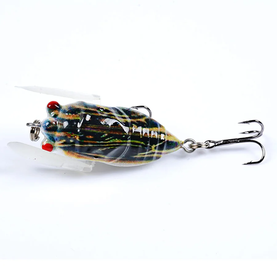 5PCS Cicada Crankbait Fishing Lures 3D Eyes Hard Plastic Bait Biomimetic Shape Hard Bait Insect Fishing Tackle Artificial Baits