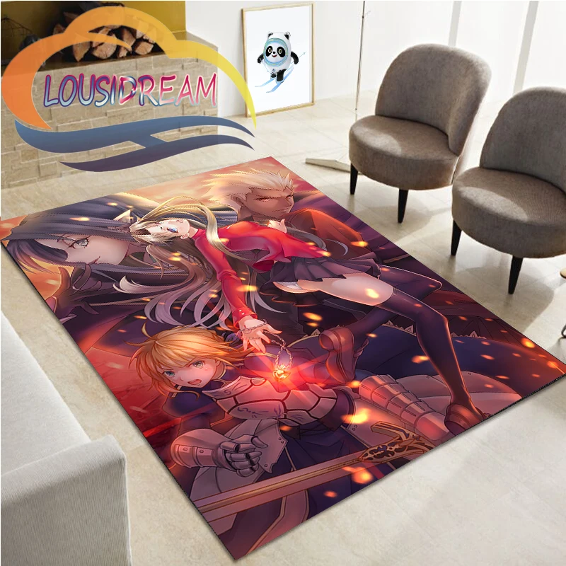 

Anime Fate/stay night Modern cartoon Carpet Bedroom Plush Rug Non Slip Bed Area or Living Room ornament Mat