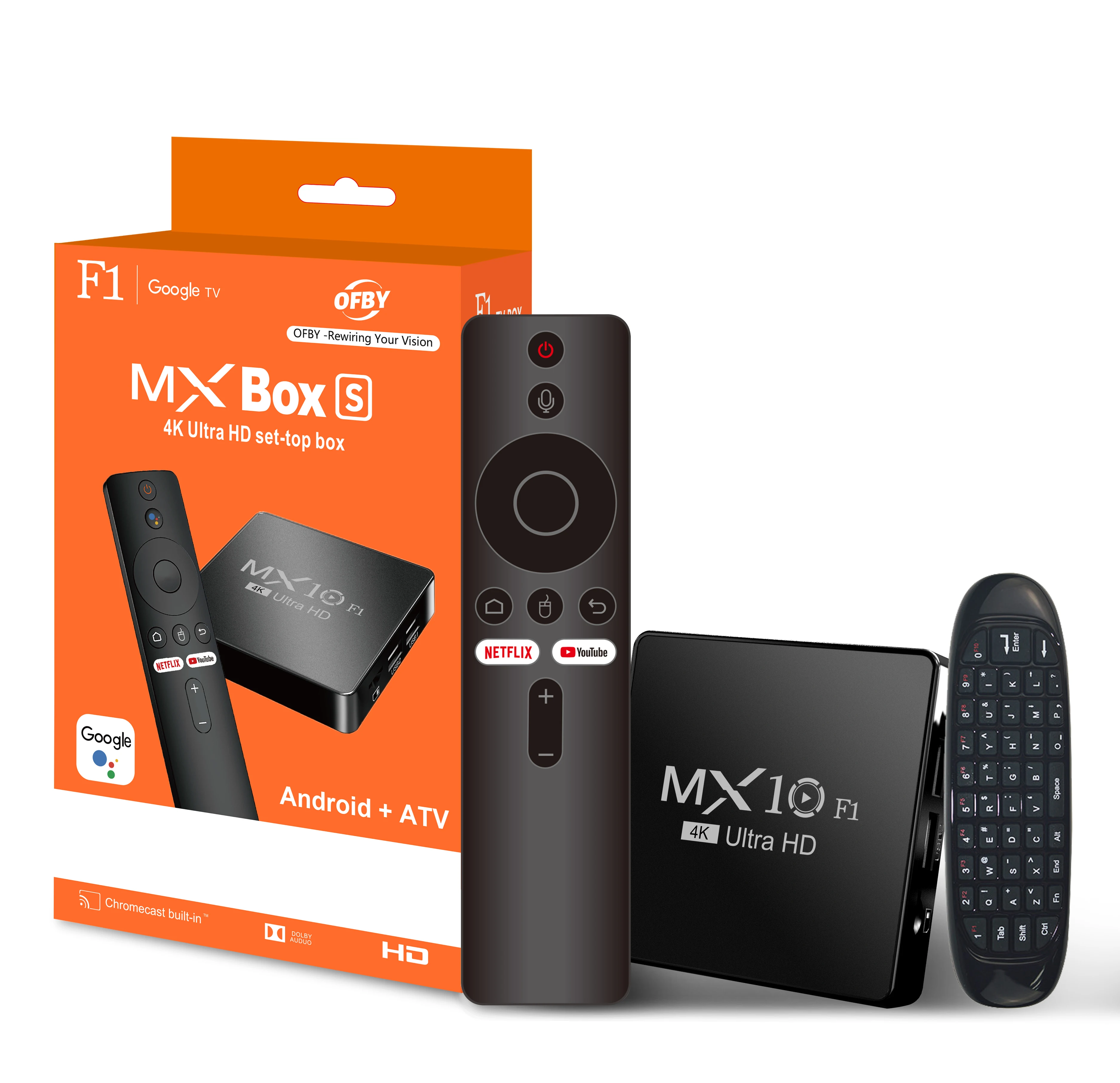 Kit telecomando Fly Air Mouse e Smart TV Box Allwinner H313 Mali-G31 Telecomando Wi-Fi 2.4G + BT5 2.4G Air Mouse