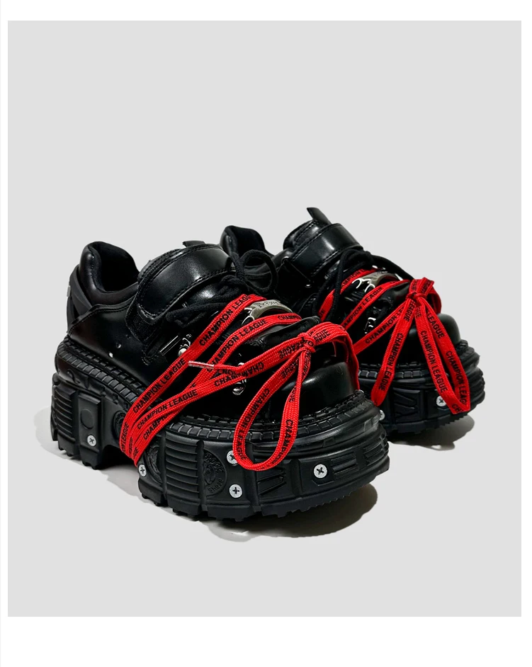 Botas cortas punk con cordones para mujer, plataforma ronde, escarpins Street Rock, modo deportivo, primavera, nouveau, 2025