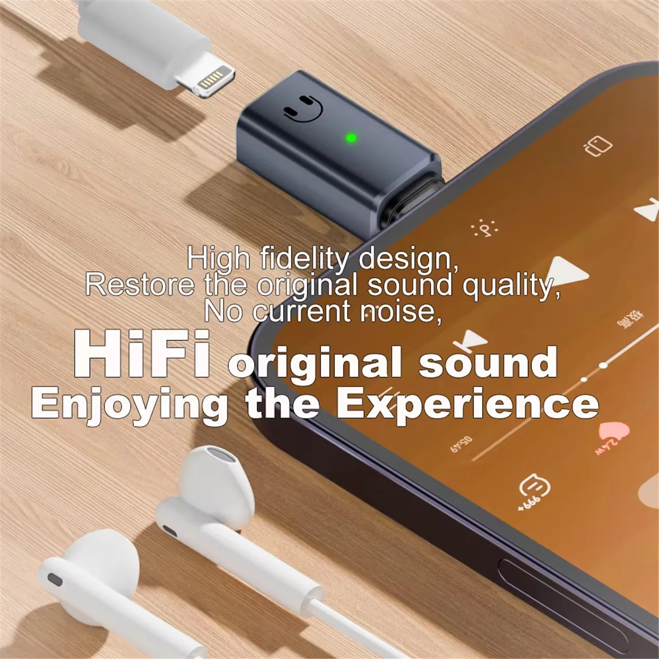 1pcs USB C to Type C Jack Audio Hi-Fi sound quality Type C to Lightning USB C Adapter for iPhone  Power Mac iPad Connector