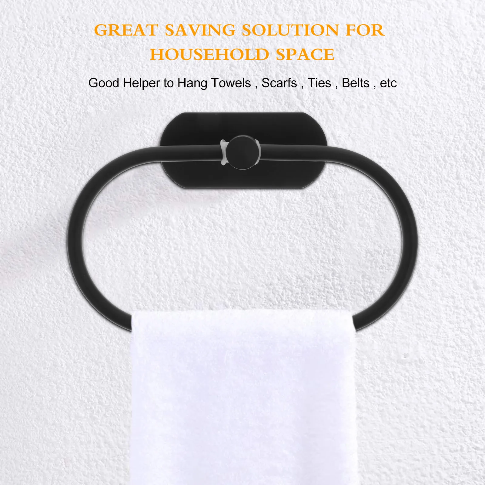 

Bathroom Towel Ring Stainless Steel Wall Mount Oval Towel Holder Durable Rust Resistant Space Saving Accessories