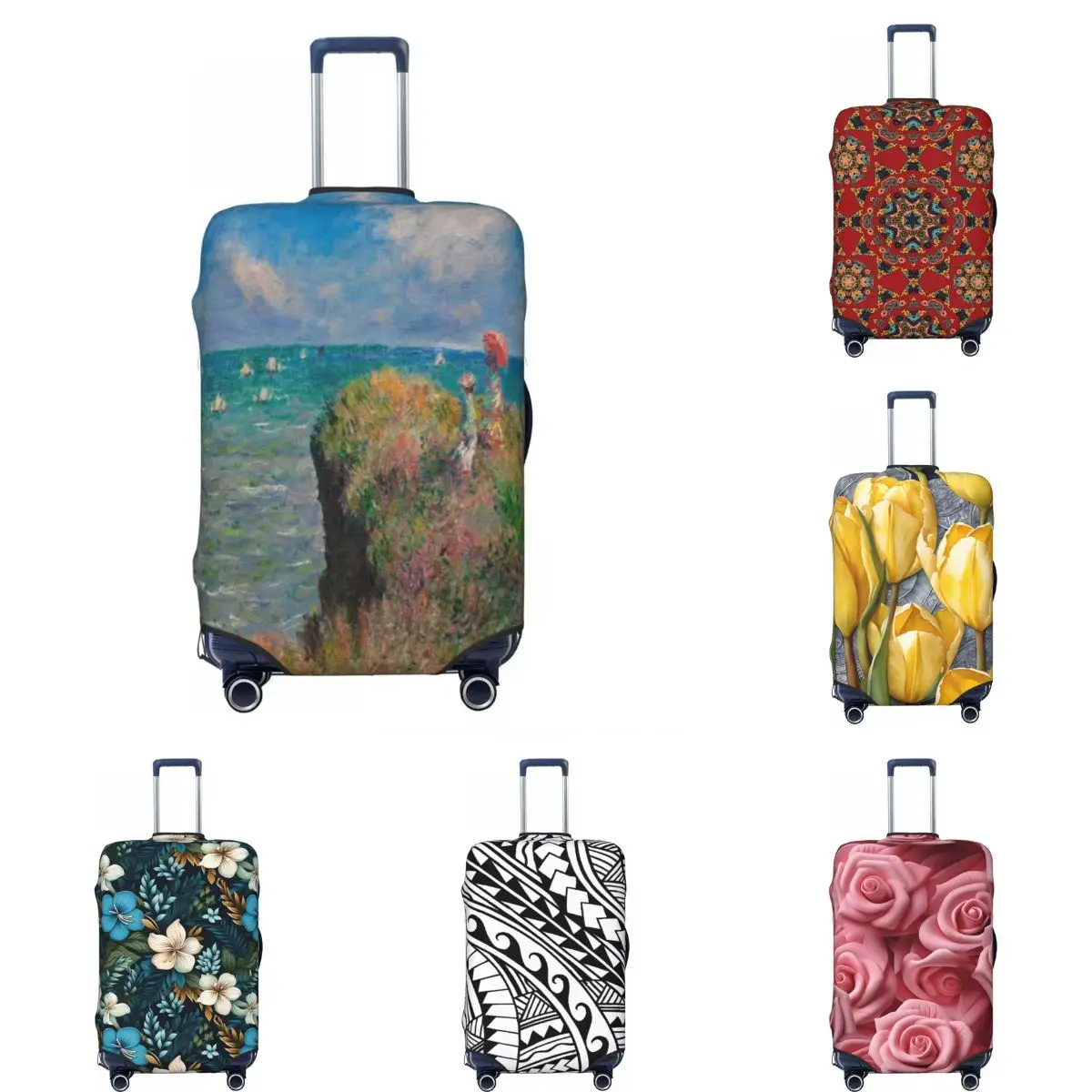 Hawaiian Flowers Suitcase Cover Beautiful Tropical Print Travel Protection Flight Practical Luggage Case