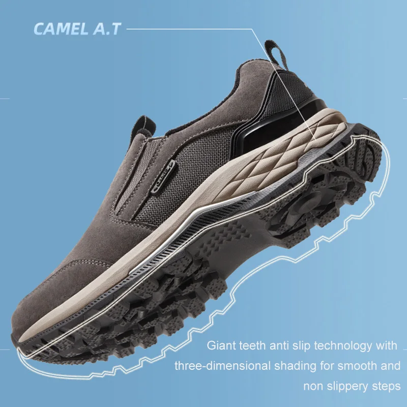 GOLDEN CAMEL Outdoor Hiking Shoes Anti-Slip Loafer Fleece Sneaker Plus Velvet Warm Casual Trekking Shoes for Men 2023 Winter New