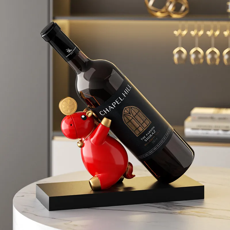 Horse Design Wine Rack: Light Luxury High-end Home Decor for Living Room, Sideboard, Wine Cabinet | 2026 New Year Gift