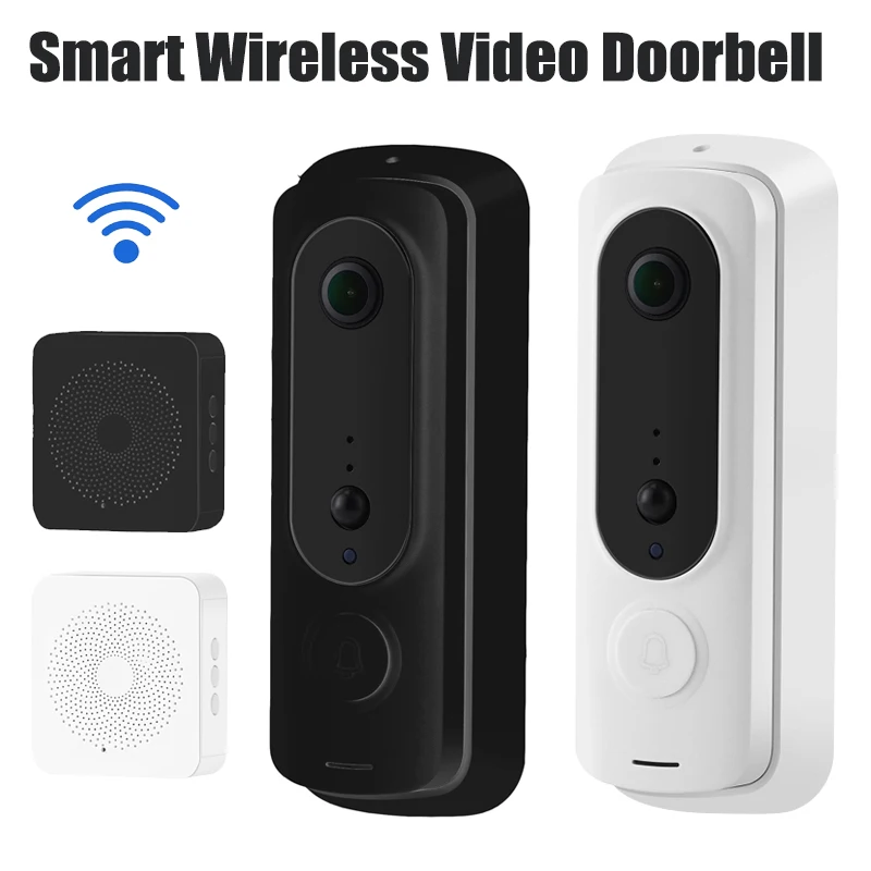 

Беспроводной интеллектуальный видеодверной звонок, домашняя камера безопасности Wi-Fi 2,4G, двустороннее аудио, ночное видение, обнаружение движения, безопасный домашний мониторинг