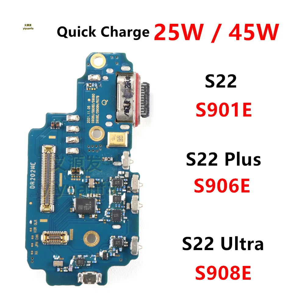 Charging Port Board Flex For Samsung Galaxy S22 Plus Ultra S901E S906E S908E/DS Dual SIM Type-C Connector Dock Charger Cable