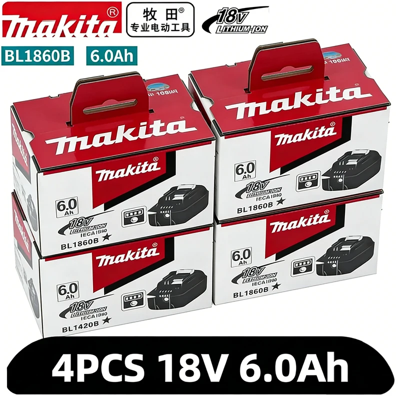 

100% оригинальный аккумулятор Makita 18В 6.0Ач, для электроинструментов Makita BL1830, BL1830B, BL1840, BL1840B, BL1850, BL1860B.