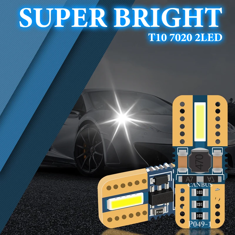 

2/4 PCS T10 W5W 194 LED Canbus Clearance Light Bulb 12V 7020 2SMD Daytime Running Lights Super Bright Luggage Compartment Lights