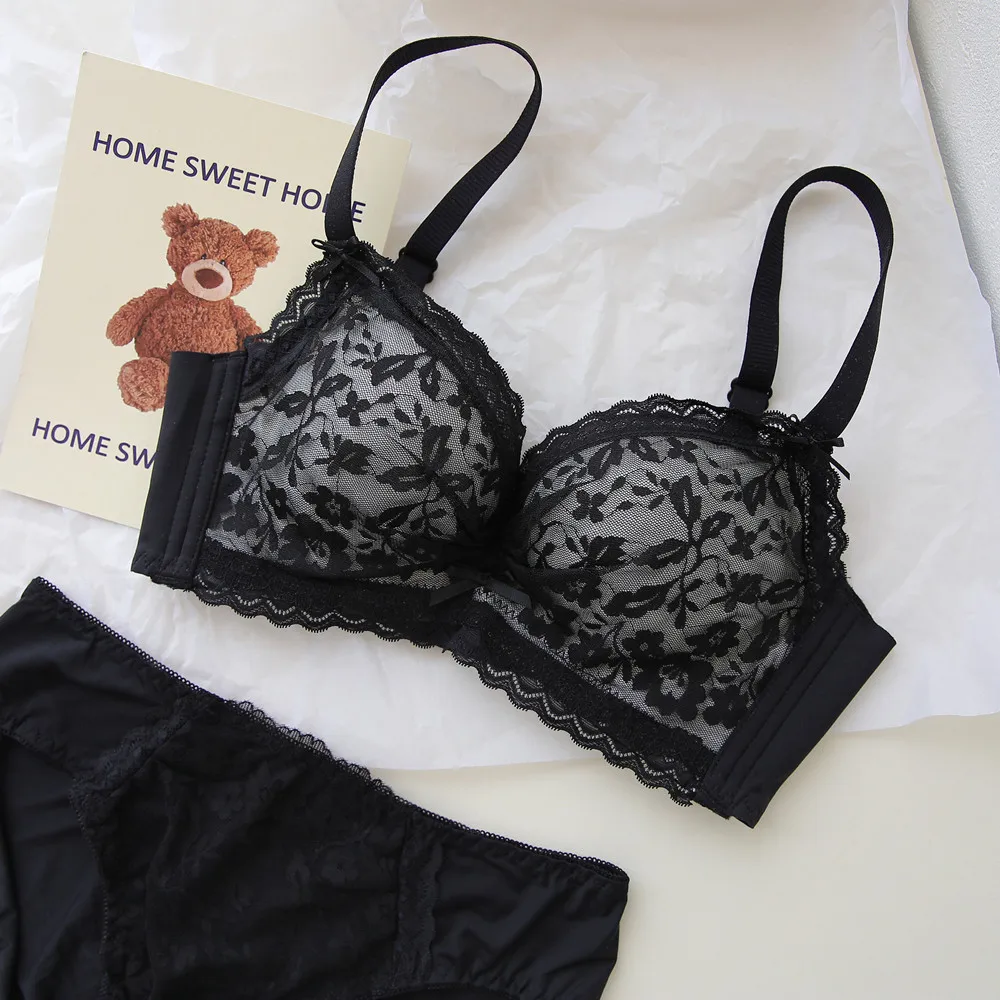 Soft Thickened Bra Set, Modal Wire-Free Lingerie for Girls, Push-Up for Small Bust - Image 4