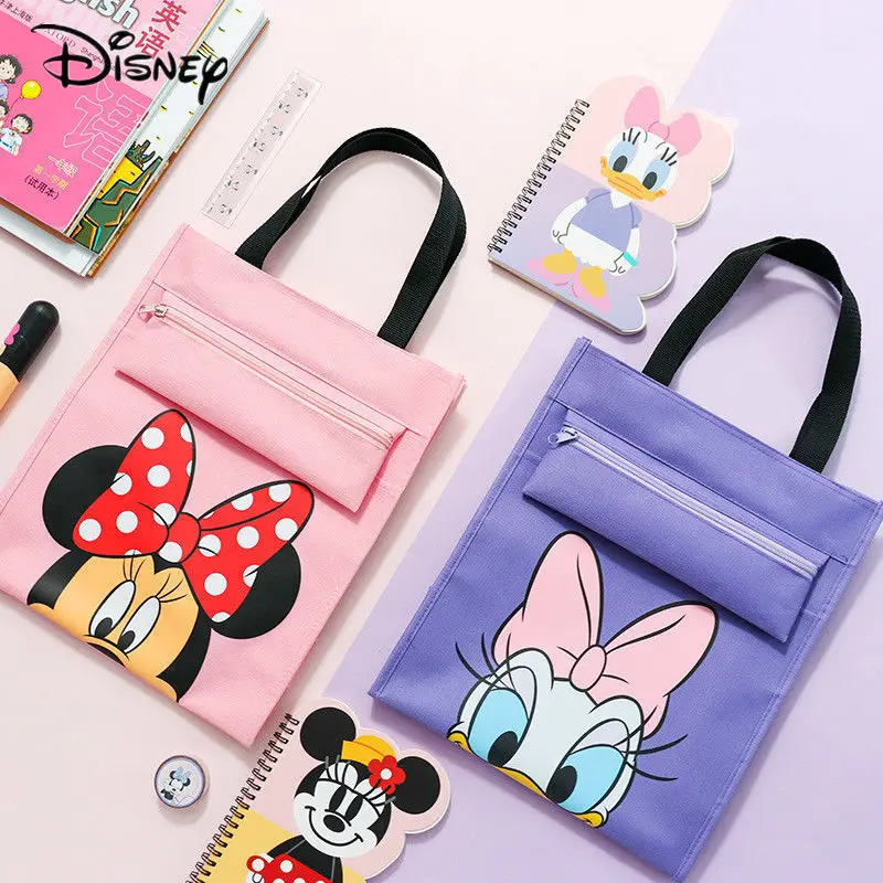 Disney Mickey Mouse simple cartoon large-capacity student tutoring bag Kawaii cute Donald Duck children's stationery storage bag