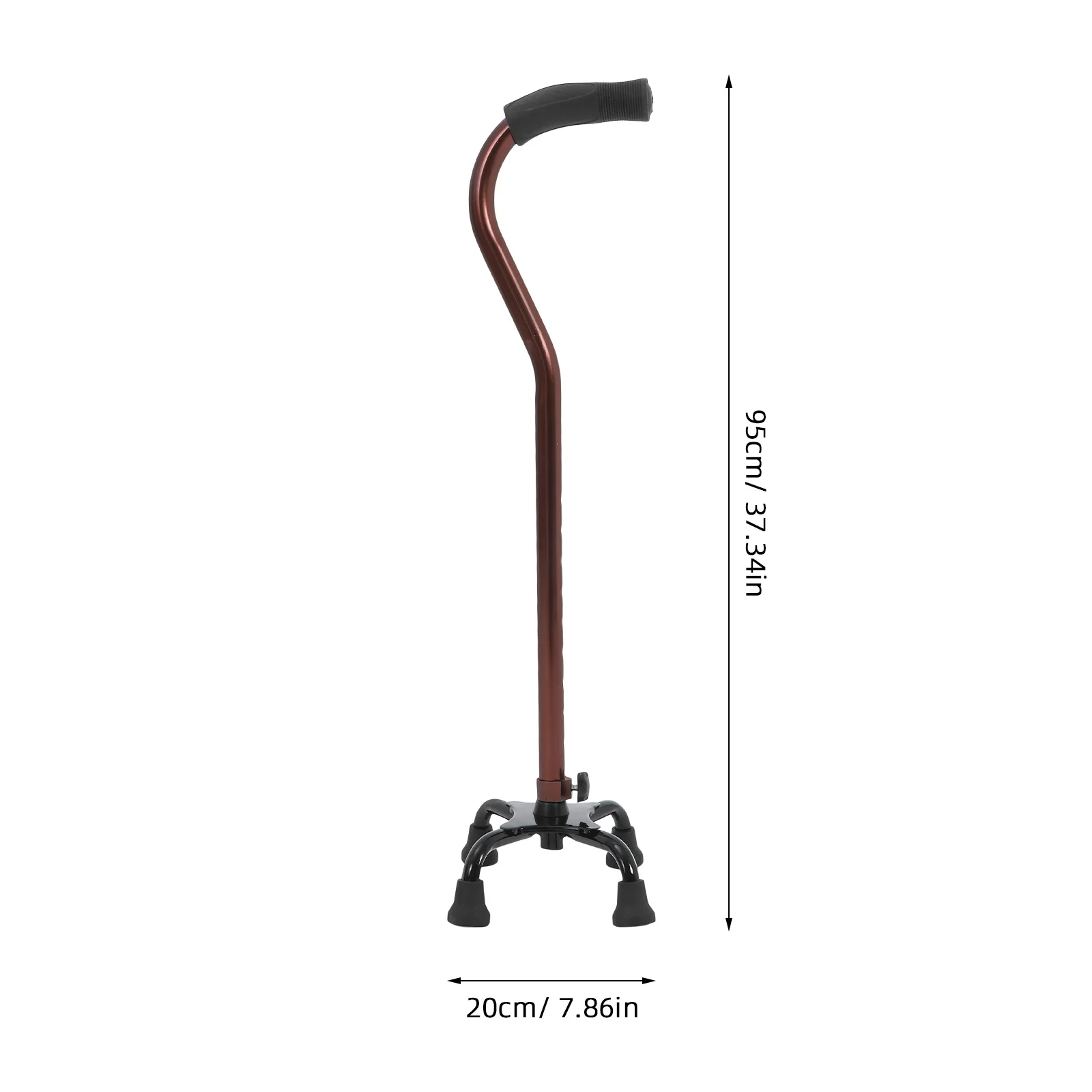 عصا للمشي بأربعة أرجل، عصا من سبائك الألومنيوم خفيفة الوزن، أطراف مطاطية غير قابلة للانزلاق، مقبض مريح لكبار السن والرجال والنساء #5
