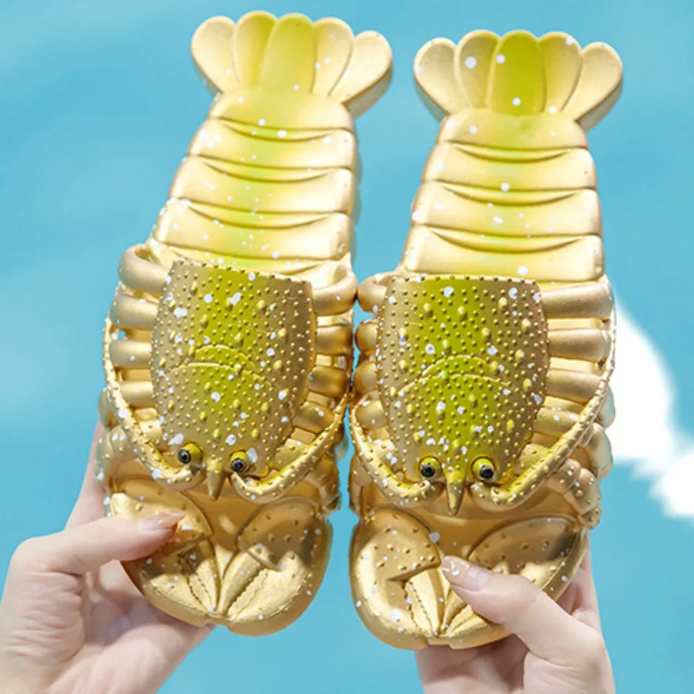 Unikalne wodoodporne klapki w kształcie homara, szybkoschnące, lekkie klapki w kształcie krewetki, wygodne, antypoślizgowe sandały dla par, na zewnątrz.