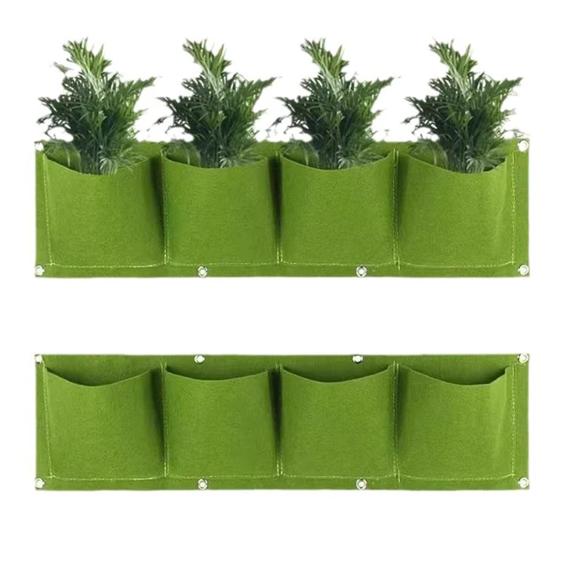 Pocket Wall Hanging Planting Bags Gardening flowers Plant Grow Pot Planter vegetables Home Garden Tool A5