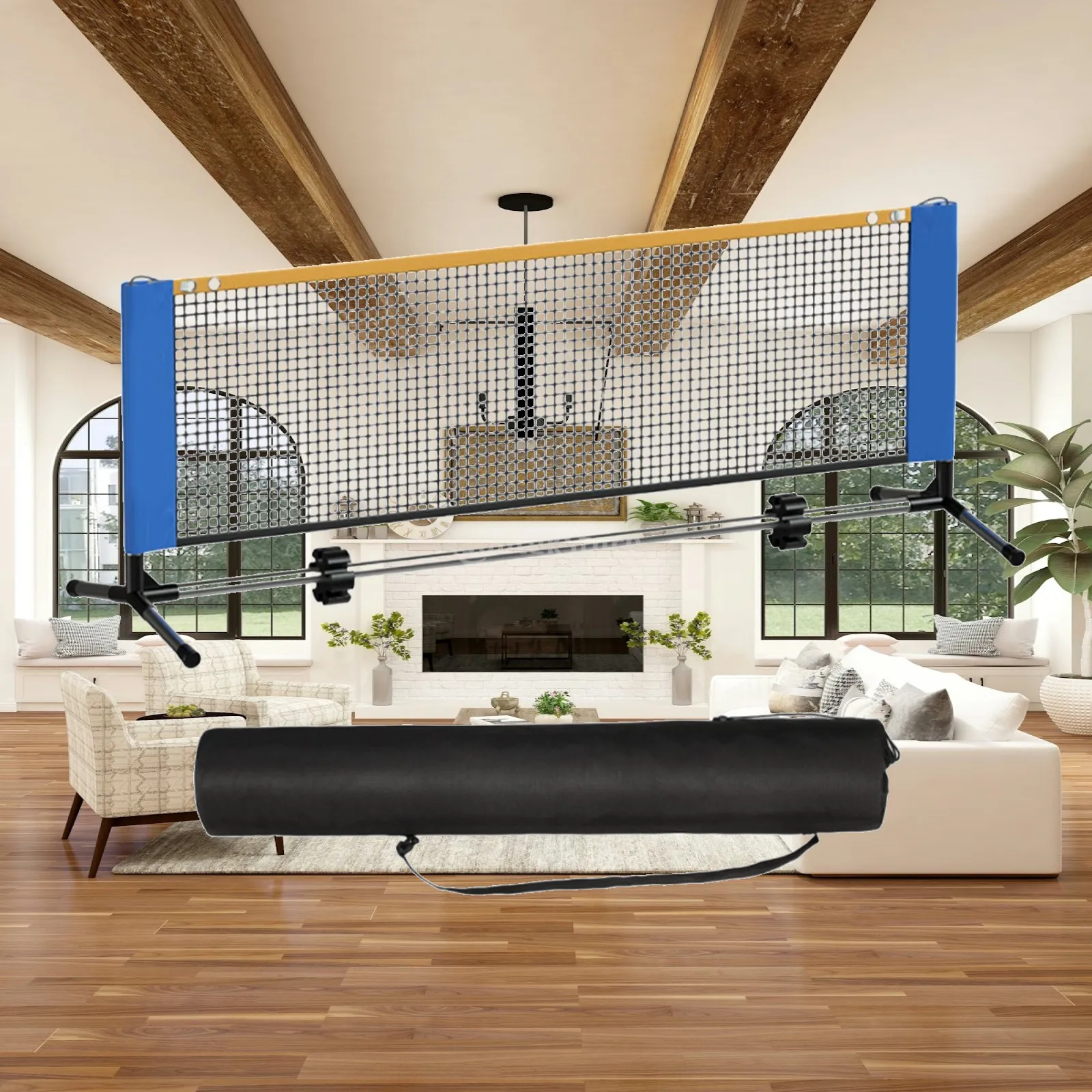 Heavy Duty Pickleball Net Set Easy Assembly Practice System for Driveway Tournament Outdoor Indoor Activities