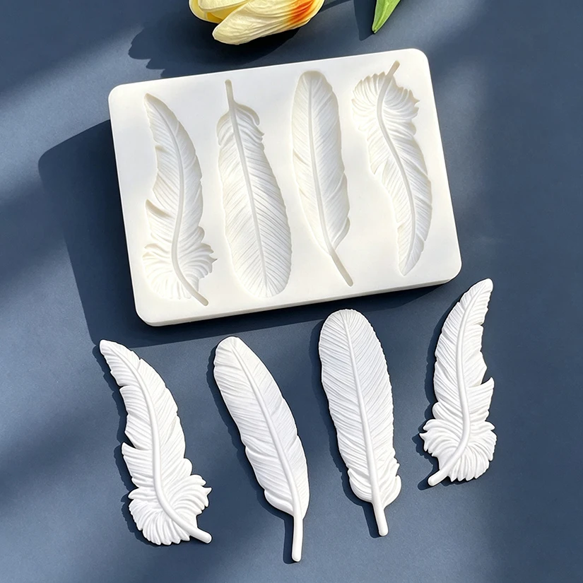 Feather Silicone Mold Sugarcraft Chocolate Cupcake Baking Mold Fondant Cake Decorating Tools - view 3