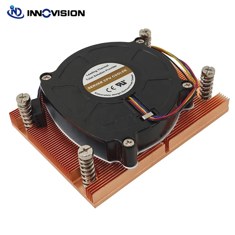 Good Factory Sale 1U AM4 AM5 Cpu Cooler Server Heatsink with 8015 Fan for AMD Ryzen TDP115W With Back Kit 1UA28