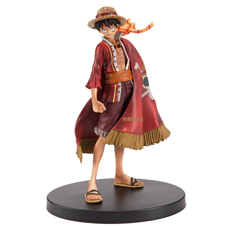 17cm Anime One Piece Monkey D Luffy The Red Cloak PVC Action Figure 15th Anniversary Collectible Model Toys for Kids Gift