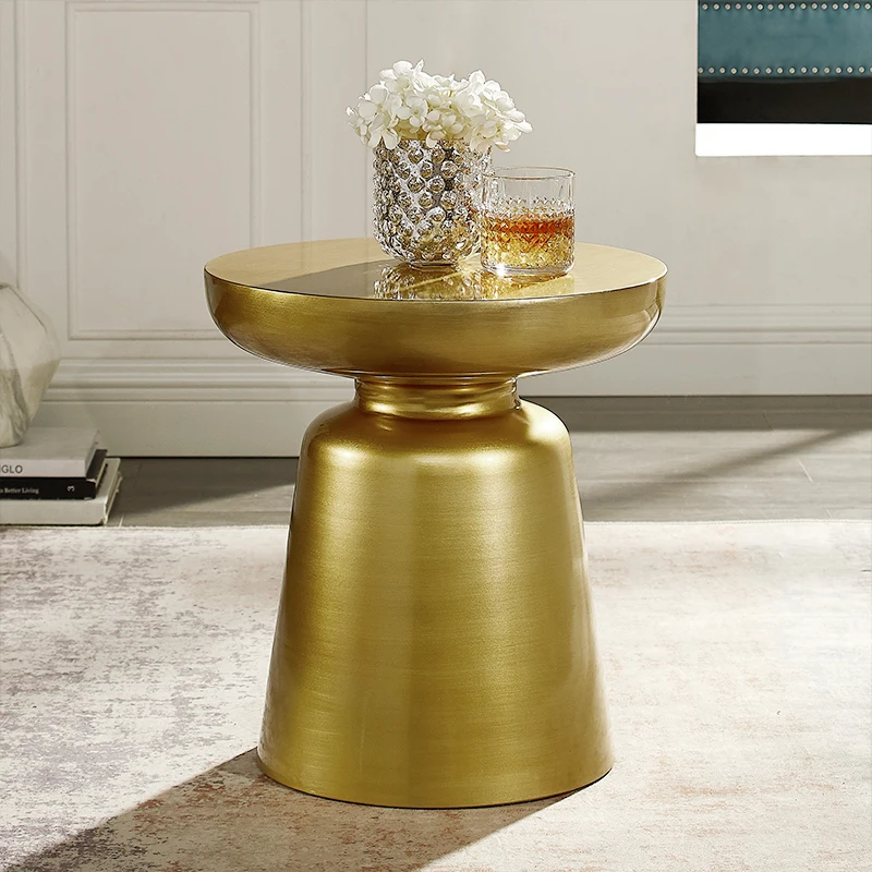 bronze metal nordic round side table modern for living room home furniture