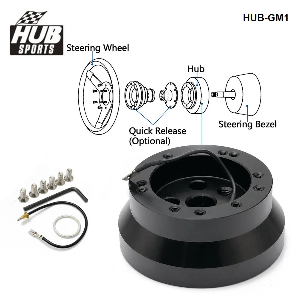 HUB sports Steering Wheel Short Hub Adapter Boss Kit For Ididit GM Chevy Dodge Jeep Aluminum 5 & 6 Hole HUB-GM1