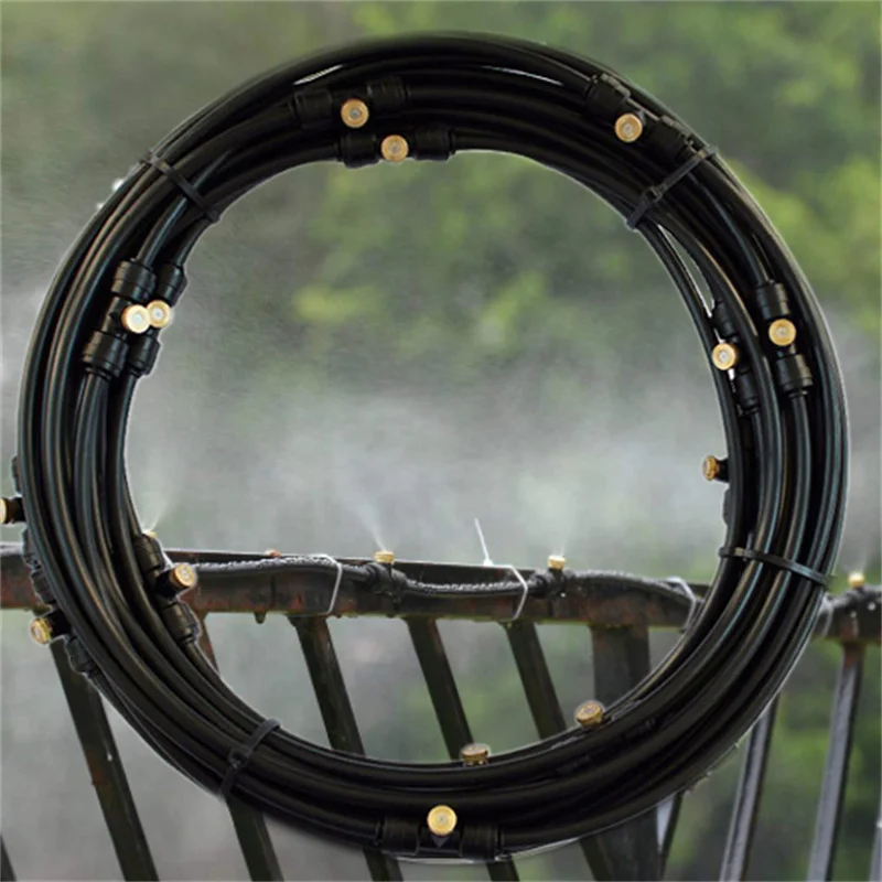 

Quality 24V Quiet Misting System Water Spray Electric booster with brass fog nozzles Outdoor Patio Plants Cooling Humidification