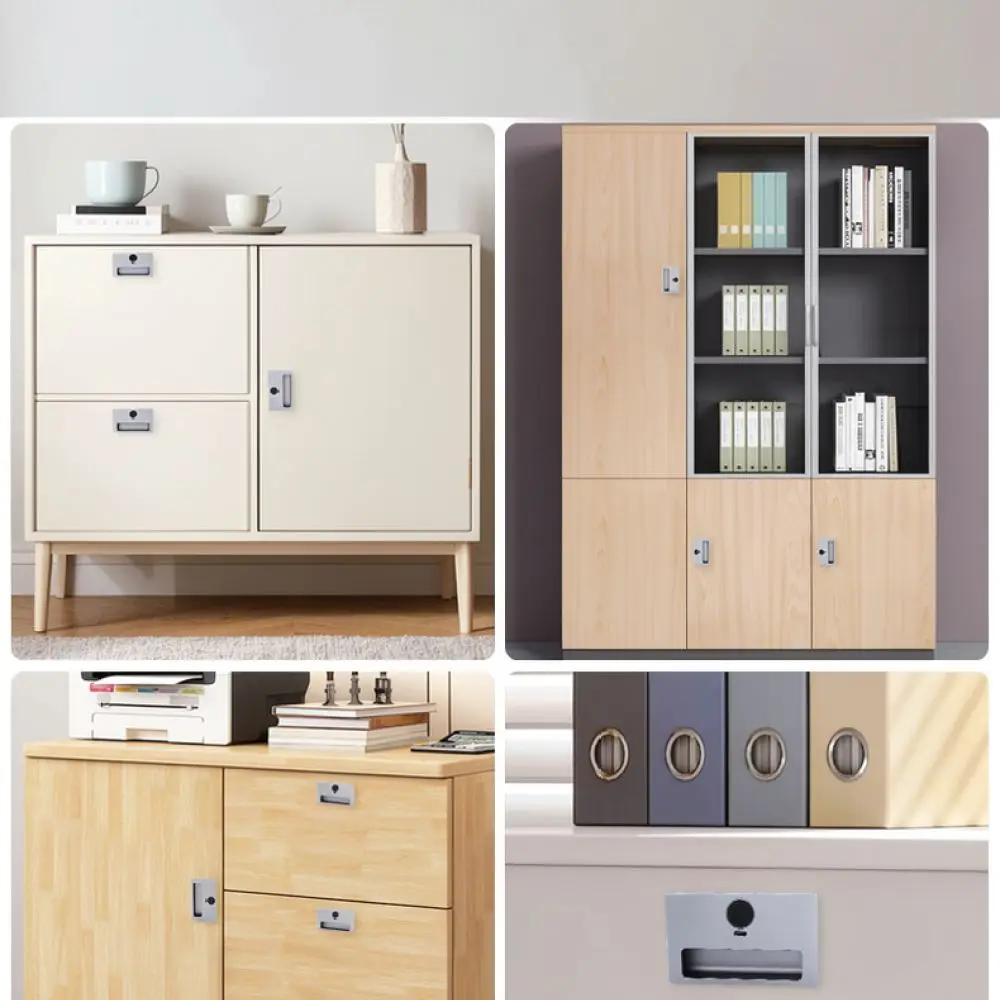 Smart Handle Fingerprint Electronic Lock Security Access For Furniture Drawer Office File Cabinet Home Storage Device