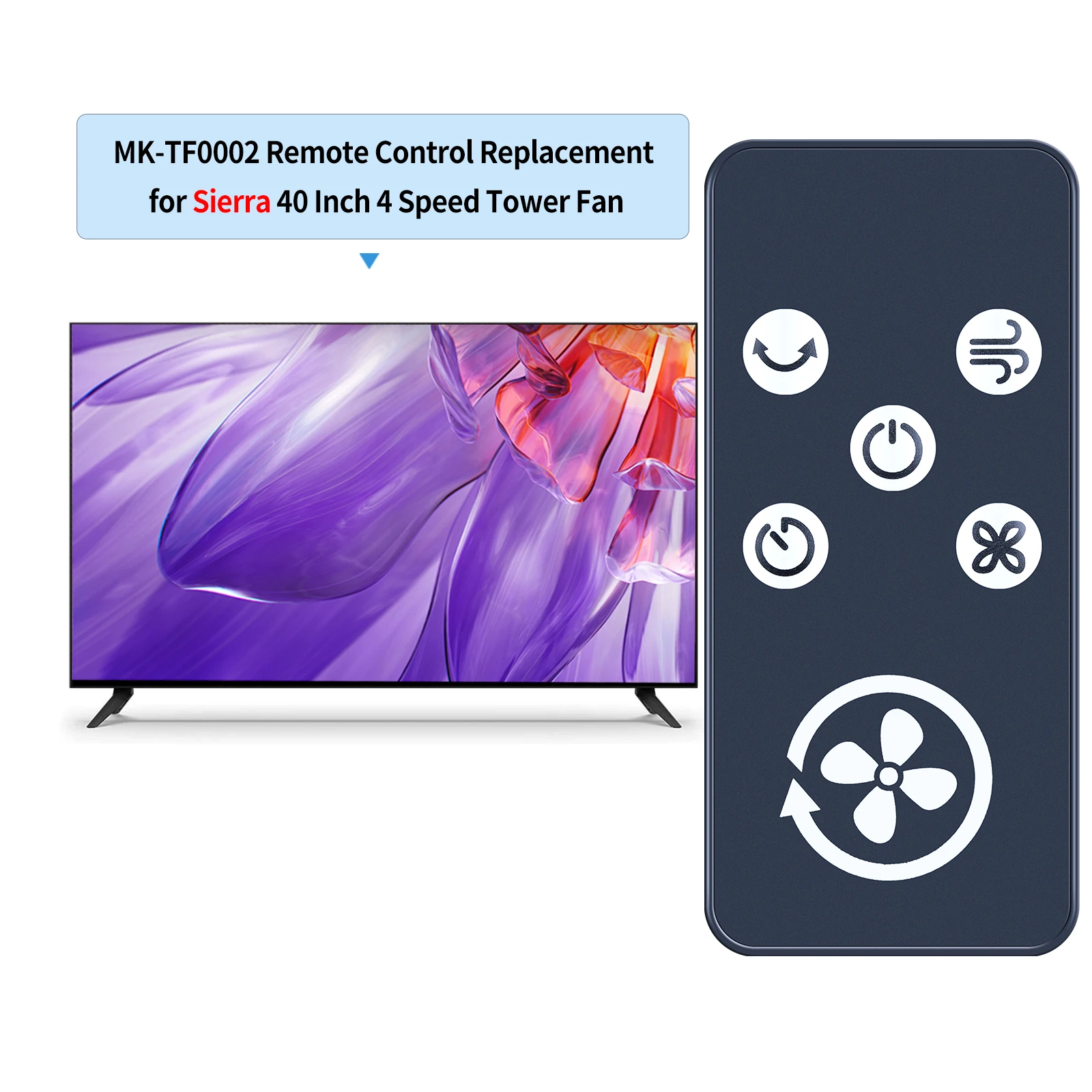 Remote control for Sierra 40 Inch 4 Speed Tower Fan MK-TF0002