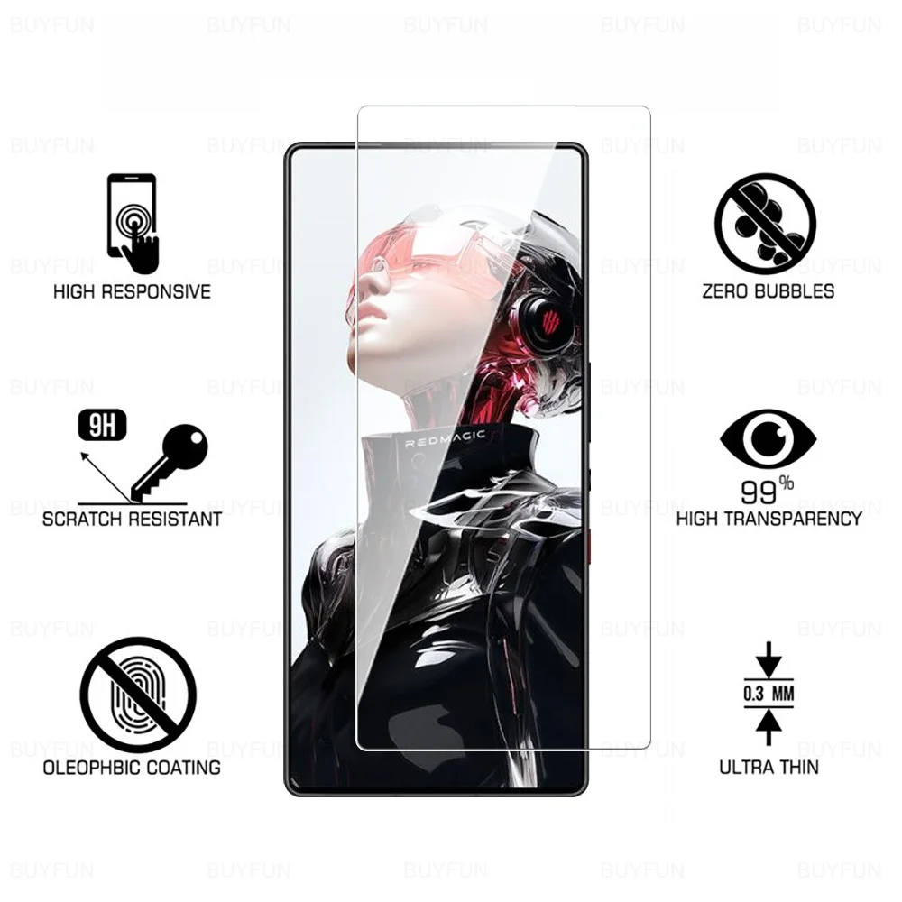 4 قطعة حامي الشاشة ل ZTE nubia RedMagic 10S Pro + غطاء كريستال مقسى زجاج واقي أحمر ماجيك 10 Pro Plus 10Pro 10SPro