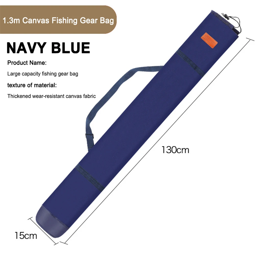 120/130/140cm Folding Portable Fishing Rod Bag Large-Capacity Fishing Umbrella Bag Thickening Canvas Rod Bag Fishing Tackle