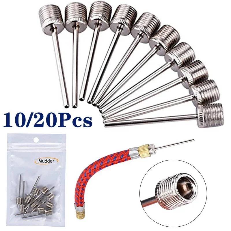 10/20Pcs Ball Air Needle Stainless Steel Pump Pin Basketball Inflating Pump Needle Football Inflatable Air Valve Adaptors Nozzle