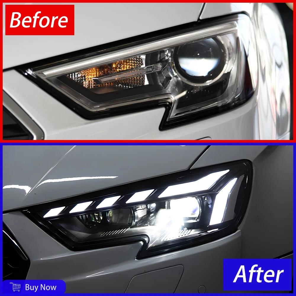 Voor Audi A3 2017-2021 Stijl Auto Voorlampen Montage Upgrade Angel Eyes Ontwerp RS5 Stijl Led Dual projector Lens Auto Accessoires