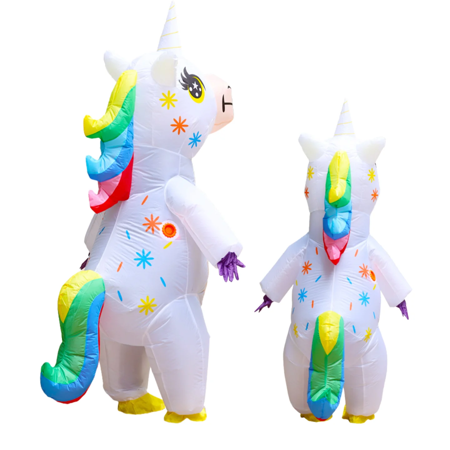 Traje inflable de unicornio: adecuado para fiestas, Navidad, vacaciones, sorpresas de cumpleaños, apto para altas de 150cm-190cm