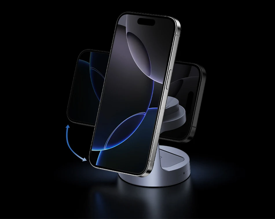 Rocoren 25W QI2.2 Mac Safe Charger Kabelloses Ladegerät 3-in-1 Tragbarer Ladeständer Telefonhalter für iPhone 17 16 Pro Max – Detail 13