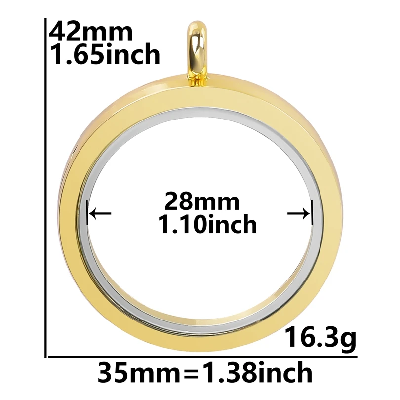 Trendy Necklace for Women Rose Gold Color Jewelry Medallion Relicario Photo Collars 60cm O-shape Chains Glass Floating Locket