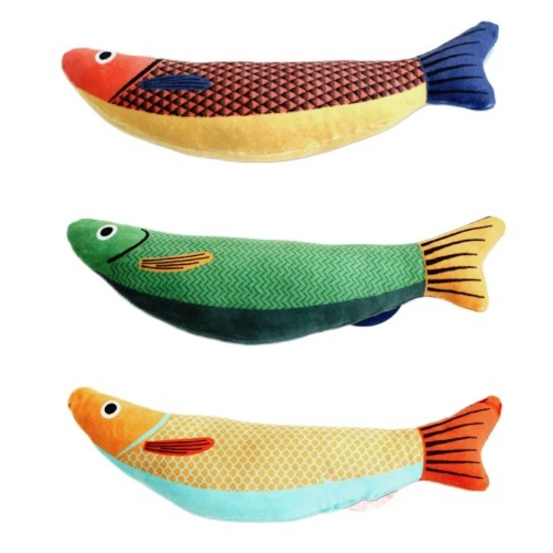 

Catnip Fish Toy For Cats Interactive Chew Bite Resistant Simulation Plush Funny Cat Toy Self Play Exercise Relieve Stress